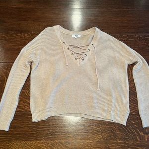 Medium Jack by BB Dakota V Neck Tan Sweater